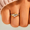 Two Tone Twist Finger Ring for Women Modern Female Metal Rings Daily Wear Versatile Accessories Jewelry - Image 2
