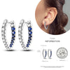 Silver Women Hoop Earrings Gifts For Girl U Rhombic Shape Geometric Lines Zircon Earring - Image 38