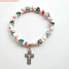 Cross Charm Beaded Stretch Bracelet in Multiple Colors - Image 5