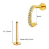 Titanium C-Shaped Hoop Earring with CZ 16G Dainty Half Circle Open Hoop Helix Earlobe Piercing Jewelry - Image 22
