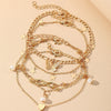 Bohemia Butterfly Anklet Set For Women Star Heart Pearl Charm Ankle Bracelet Female Summer Vacation Beach Jewelry Accessories - Image 5