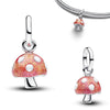Silver Glass Slipper Charm Pink Envelope Floral Tulip Golden Key Sword Bee Cicada Butterfly Beads Necklace Fit Bracelet - Image 30