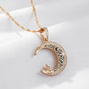 Black Enamel Stars Moon Pendant Necklace for Women Rose Gold Color With Zircon Daily Ethnic Jewelry - Image 5
