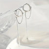 Silvery Tassel Hoop Pendant Earrings, Jewelry, Birthday Gift For Women - Image 7