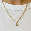 Geometric Pendant Necklace with Clear Stone Accent - Image 2