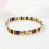 Adjustable Tila Bead Bracelet with Metal Chain and Multiple Color Patterns - Image 2