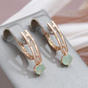 Water Drop Emerald Green Zircon Earrings For Women Rose Gold Color Wedding Jewelry Dangle Earrings - Image 4