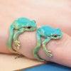Mini Green Tree Frog Ring Frog Open Rings for Women Men Metal Cute Animal Adjustable Finger Ring Jewelry Birthday Party Gift - Image 2