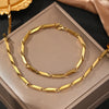 2/3mm Wide 50/55/60cm Length Stainless Steel Bamboo Chain Necklace Gold Color Men Women Hanging Jewelry - Image 2