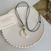 Unique Design Irregular Hollow Matte Color Oval Stone Pendant Necklaces for Women Adjustable Rope Chain Chokers Jewelry - Image 7