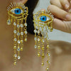 French Retro Unique Personality Exaggerated Eyes And Earrings Pearl Rhinestone Tassel Earrings Women's Jewelry Party Accessories - Image 11