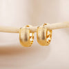 Small Stainless Steel Chunky Hoop Earrings in Gold-Tone and Silver-Tone - Image 4