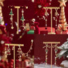 Vintage Flocking Bowknot Christmas Tree Earrings for Women Imitation Pearl Snowflake Tassel Earring Year Jewelry Gift - Image 2