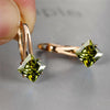 Cute Female Champagne Square Jewelry Crystal Zircon Stone Hoop Earring Rose Gold Color Wedding Earrings For Women - Image 18