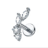 Stainless Steel Labret Piercing Stud with 16 Gauge and 1.2 x 8 mm Post - Image 35