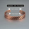 Copper Bracelets Twisted Handmade Braided 12mm Adjustable Bangles High Magnet Jewelry Resizable Cuff - Image 4