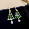 Colorful Rhinestone Christmas Tree Dangle Earrings for Women Zircon Star Year Earrings Girls Party Jewelry - Image 9