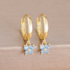 2Pcs 12 Constellation Birthstone Little Gold Plated Ear Hoop Earrings Cubic Zirconia Butterfly Pendant Party Wedding Jewelry - Image 10