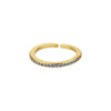 Thin Cubic Zirconia Stacking Ring in Gold-Tone Stainless Steel Adjustable - Image 26
