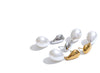 Pearl Drop Earrings with Geometric Metal Tops - Image 10