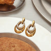 Pearl Hollow Door Handle Earrings Gold Color Plated Stainless Steel Oval Earrings Women's Accessories Party G - Image 5