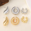 C-Shaped Clip-On Ear Cuff with Water Drop Detail - Image 37