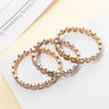 Happy Bangle Paved Diamond Enamel Beaded Bracelets For Women Boho Gold Color Elastic Bracelets - Image 53