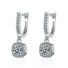 Hoop Earring for Women Lab Created Diamond Silver Dainty Dangle Jewelry Gifts - Image 4
