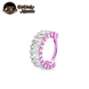 Square Cubic Zirconia Hinged Piercing Clicker for 16G Septum and Ear Styles - Image 8