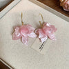 Red Acrylic Resin Flower Earrings For Women Jewelry Statement Earings - Image 9
