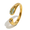 Large And Small Snake-head Zircon Open Ring Stainless Steel Statement Jewelry Decoration - Image 8