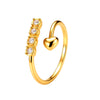 Four Zircons Heart Ring Stainless Steel Gold Color Open Finger Rings For Women Wedding Jewelry Gift - Image 7