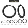 Men's Simple Hoops Earrings Black Color Stainless Steel Clip Earring for Men Women Rock Hiphop Circle Ear 2 Pieces - Image 1