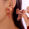 Christmas Bell Imitation Pearl Star Tassel Earrings for Women Bright Snowflake Glitter Pink Ball Cane Earrings Jewelry Gift - Image 1