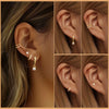 4PCS Gold Color Huggie Hoop Earrings Set for Women Tiny CZ Ear Cuff Studs Cartilage Piercing Jewelry - Image 3