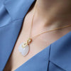 Stone Elephant Pendant Necklace on Gold-Tone Chain - Image 3