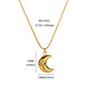 Cute Star Moon Zircon Pendant Necklace for Women Gold Color Stainless Steel Collar Box Chain Jewelry Gift - Image 5