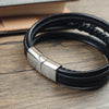 Punk Arrow Entanglement Design Men Jewelry Leather Braided Bracelets Stainless Steel Black Bracelets Male Bangle - Image 5