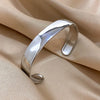 Minimalist Glossy Curved Open Bangle Stainless Steel Bracelets for Women Men Gold Color Cuff Stackable Simple Jewelry - Image 7