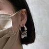 Punk Gothic Metal Pearl Tassel Earrings for Women Men Before After Detachable Wearing Dangle Earring Jewelry Gift - Image 2