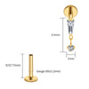 Titanium Baguette Cartilage Earring 16G CZ Dangle Helix Earlobe Labret Stud Flat Back Piercing Jewelry - Image 13