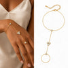 Bohemian Ring Bracelet Finger Hand Chain, Gold Plated Stainless Steel, Bead Slave Bracelet Jewelry for Women - Image 15