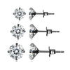 Three-Pair Cubic Zirconia Stud Earring Set in Multiple Metal-Tone Options - Image 8