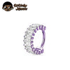 Square Cubic Zirconia Hinged Piercing Clicker for 16G Septum and Ear Styles - Image 10