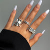 3Pcs Vintage Irregular Pleated Open Ring for Women Men Vintage Punk Liquid Metal Style Finger Y2K Accessories Jewelry - Image 2