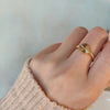 Wave Rings for Women Minimalist Dainty Rays Texture Circle Ring Stainless Steel Signet Chunky Dome Ring Jewelry - Image 5