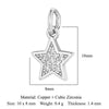 5pcs/Lot Star Heart Key Copper Cubic Zircon Charms Clover Lightning Horseshoe Racket Moon Bracelet Earring Necklace Pendant - Image 10
