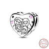 Love Heart Shaped Charms Silver Family Love Friendship Charms Fit Bracelet Bangle Women Jewelry Gifts - Image 28