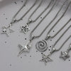 Y2K Star Sun Spiral Pendant Necklace Set Silver Tone Geometric Star Chain Necklaces for Men Women Punk Streetwear - Image 8