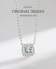 Modian Real 925 Sterling Silver Exquisite Square Shiny Zirconia Pendant Clear CZ Chain Necklace for Women Wedding Fine Jewelry